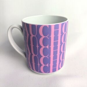 Vintage Retro FAUCHON Paris Coffee Mug Pink And Purple Art Deco Style